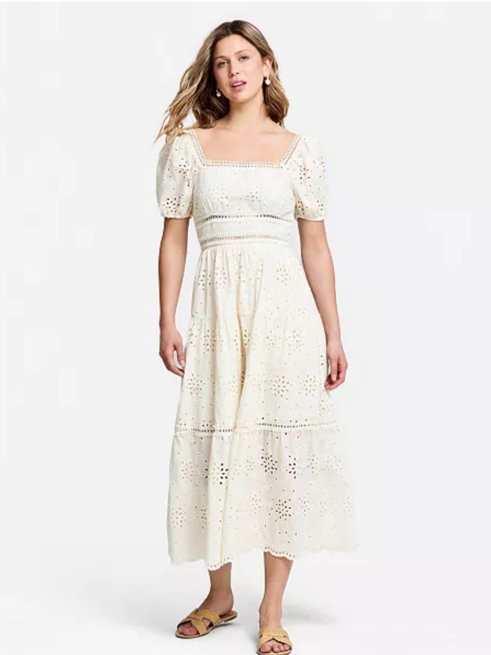 And Now This Women's Eyelet Cotton Maxi Dress size XL